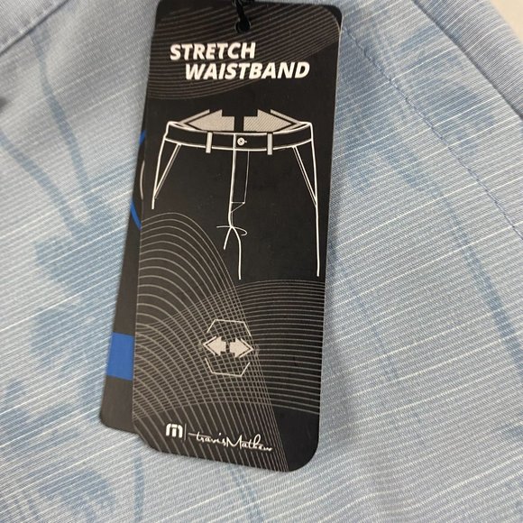 NWT Travis Mathew Smooth Talker Shorts Mens Size 38 Blue Golf Flat Front Stretch - Picture 8 of 15